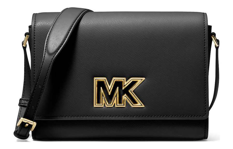 MICHAEL KORS Mimi Leather Messenger Bag, Shoulder Bag, Crossbody Bag Medium Women's Black