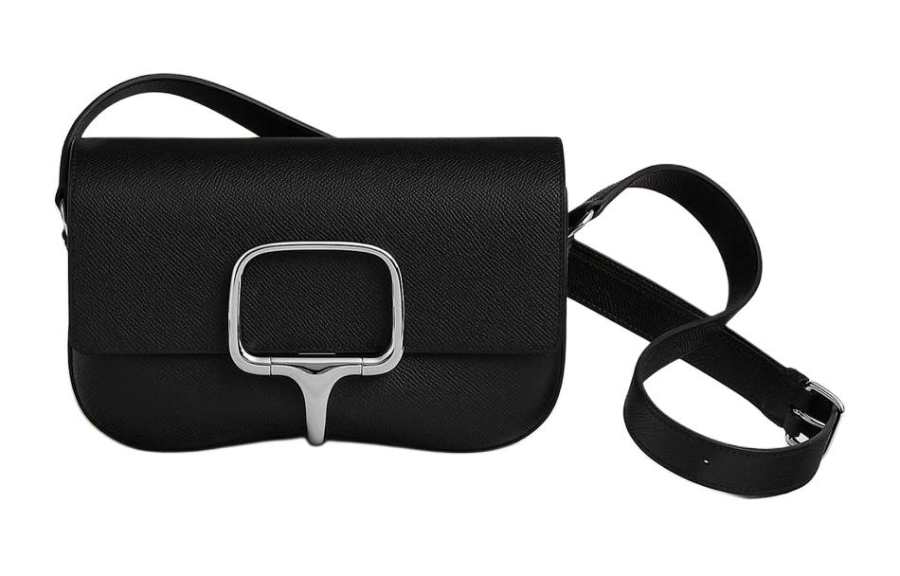 HERMES Della Cavalleria Epsom Calfskin Crossbody Bag, Shoulder Bag Women's 89 Noir Black