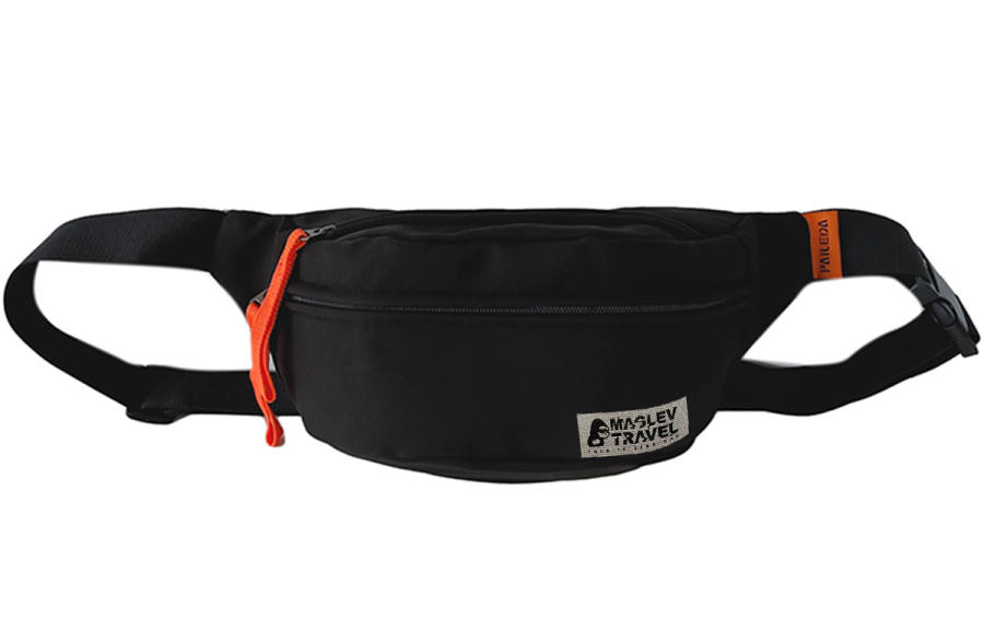 ADOONGA Nylon One Shoulder Fanny Pack Small Unisex White/Orange/Black/Khaki/Blue