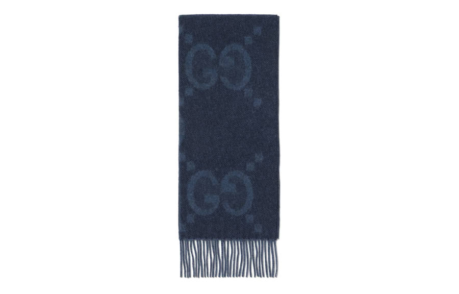 GUCCI Gg Jacquard Fringed Scarf