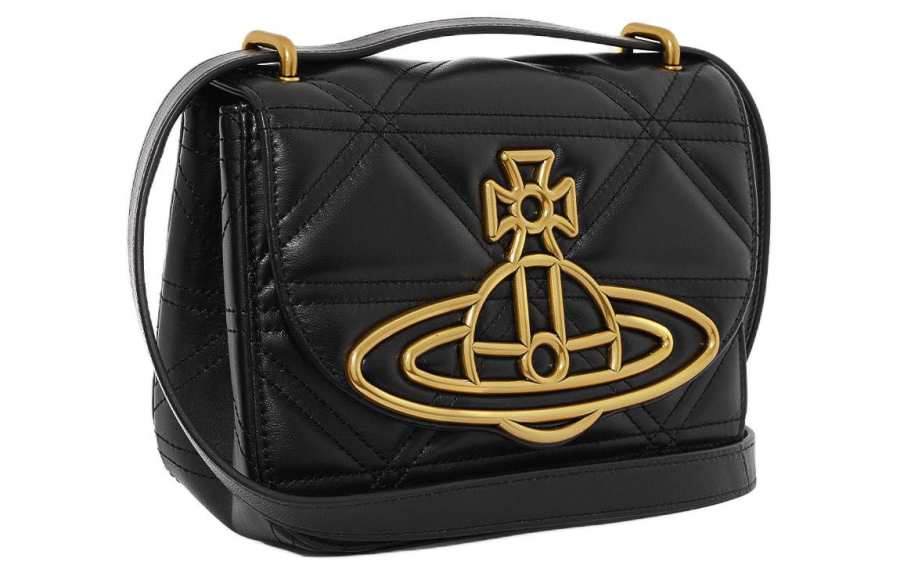 Vivienne Westwood Logo Plaque Quilted Shoulder Bag