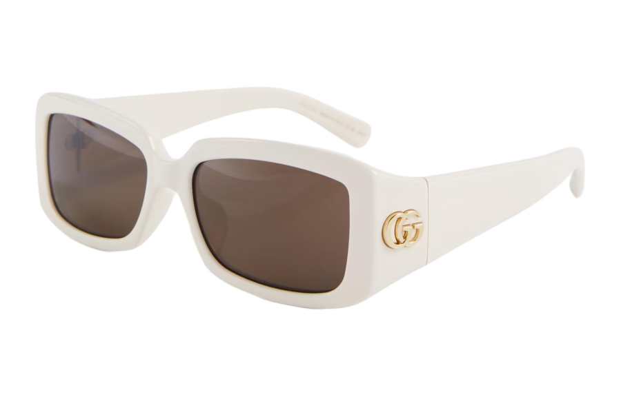 GUCCI GUCCI Rectangular Sunglasses Women's Ecru