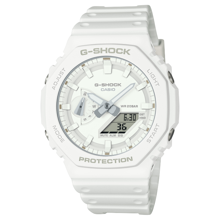 CASIO CASIO Unisex Liquid Crystal/Analog Dual Display Series White Watch GA-2100-7A7PR