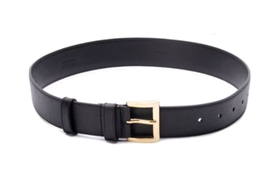 PRADA PRADA Calfskin Leather Belts Women's Black Width 3.5cm