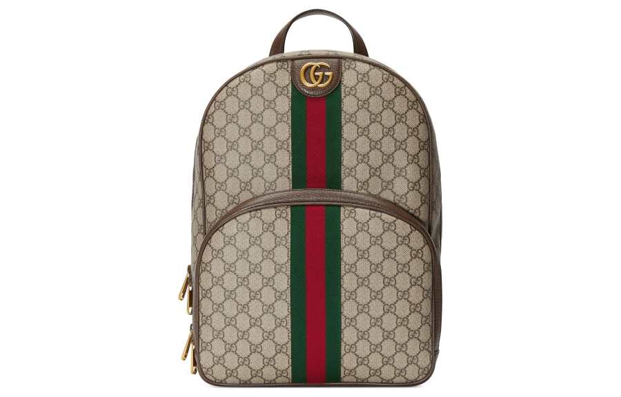 GUCCI GUCCI Ophidia Canvas With Leather Backpack Regular Men's Beige & Ebony