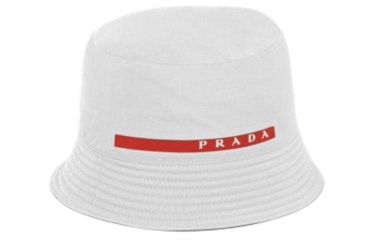 PRADA PRADA Polyester, Cotton Fabric Bucket Hats Men's White