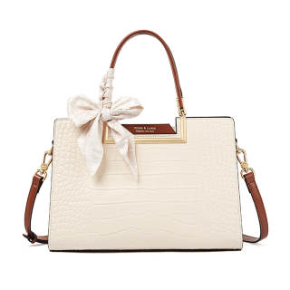 TUCANO With Cow Leather And PU Crossbody One Shoulder Handbag Large Women's Beige Apricot