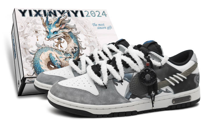 Nike Nike Dunk Low top Skateboard Shoes Unisex White Gray