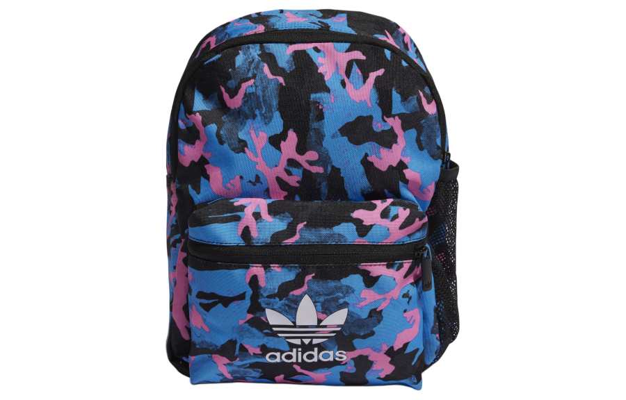 Adidas Originals Trefoil Recycled Polyester Plain Weave Fabric Backpack Unisex Pulse Blue & Carbon & Black