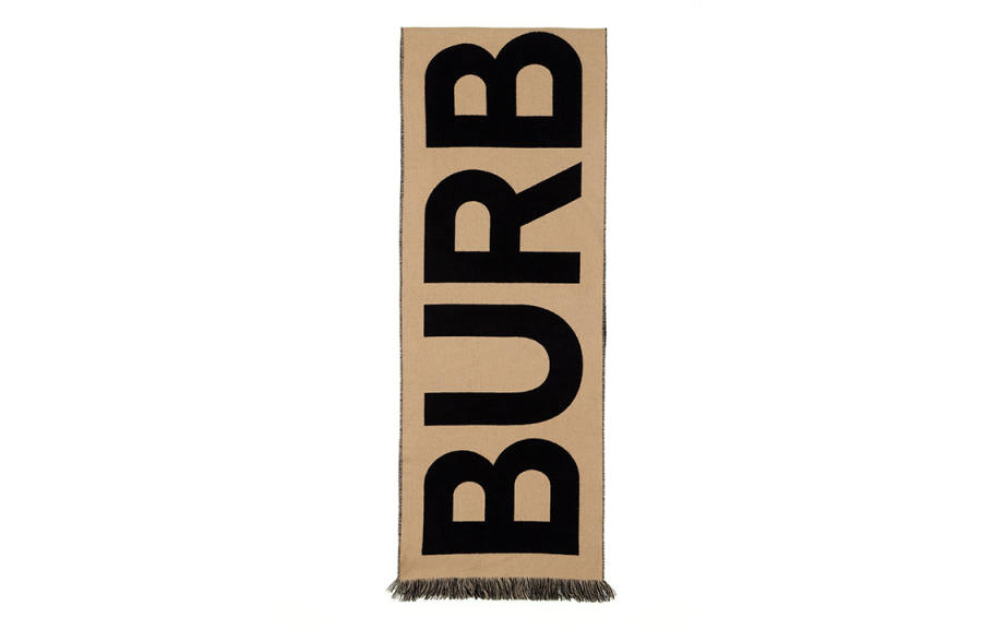 Burberry Wool Knit Scarves Women's Khaki/Black