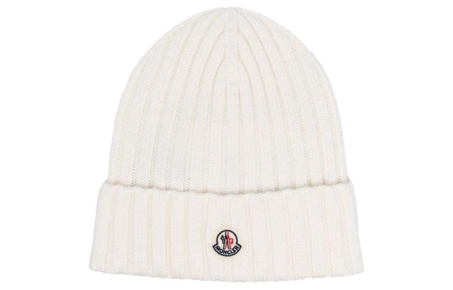 Moncler Virgin Wool Beanies Women's White