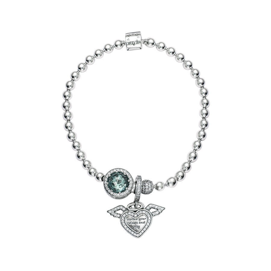 Pandora 925 Sterling Silver Glass Synthetic Cubic Zirconia Bracelets Women's