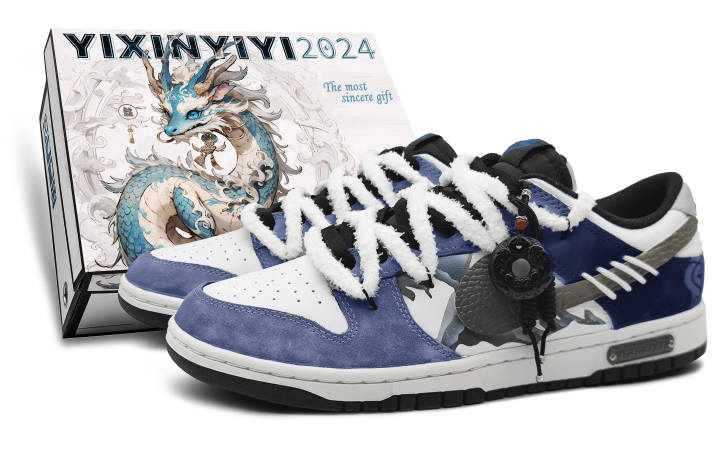 Nike Nike Dunk Low top Skateboard Shoes Unisex White Blue