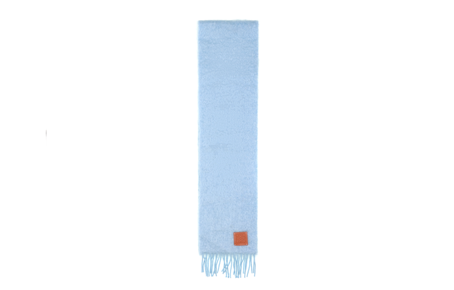 LOEWE Wool Mohair Knit Scarves Women's Blue
