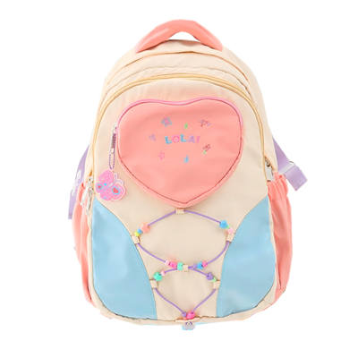 LOLA DESIGN Polyester Backpack Women's Pink/Light Yellow