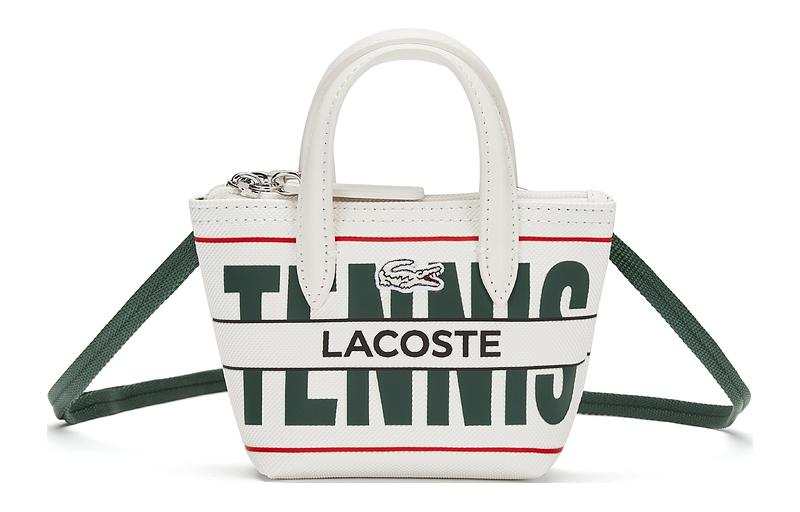 LACOSTE PVC Shoulder Bag, Crossbody Bag, Handbag Mini Women's Ecru