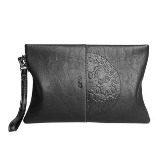 COW Microfiber Synthetic Leather Clutch Large Men's Black