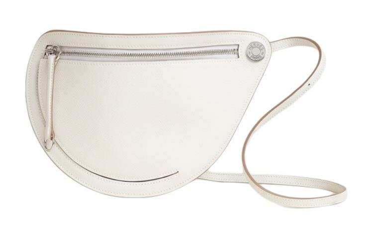 HERMES Petite Course Epsom Calfskin Crossbody Bag, Shoulder Bag Women's M4 Gris Pale Cream Gray
