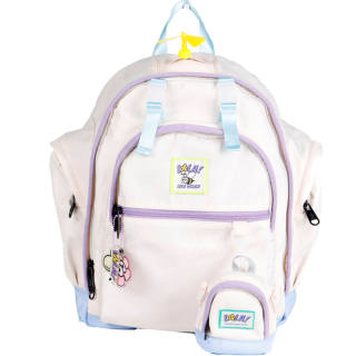 LOLA DESIGN Nylon Fabric Backpack Large Women's Milk White/Lemon