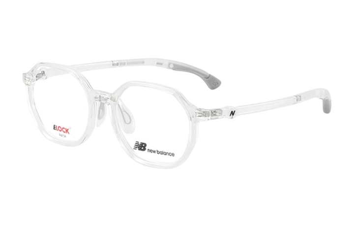 New Balance New Balance TR/Memory Plastic Irregular Shape Eyeglass Frames Kids' Transparent