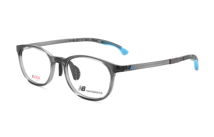 New Balance New Balance TR/Memory Plastic Irregular Shape Eyeglass Frames Unisex Transparent Gray