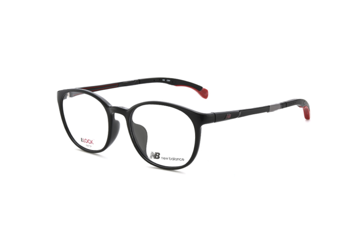 New Balance New Balance TR/Memory Plastic Irregular Shape Eyeglass Frames Unisex Black