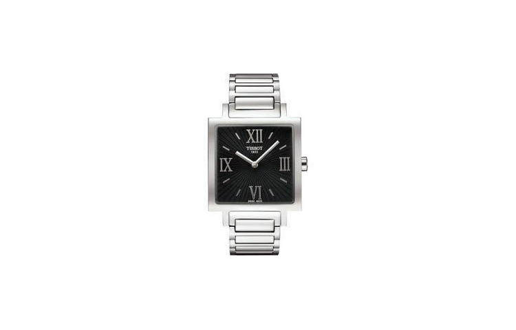TISSOT Nourishing Ting Collection Quartz Movement Women's Watch 29mm Black Dial Stainless Steel Case