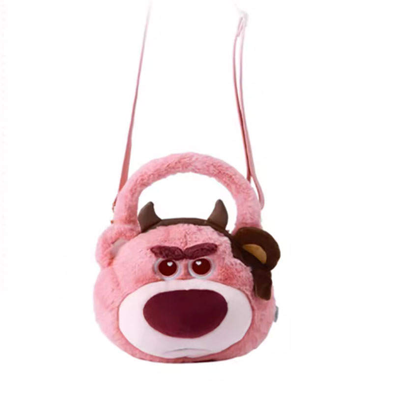 Disney Lotso Zip Closure Fabric Crossbody Bag Regular Unisex Pink
