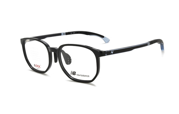 New Balance New Balance TR/Memory Plastic Irregular Shape Eyeglass Frames Unisex Black