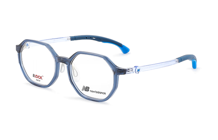 New Balance New Balance Grilamid TR90 Irregular Shape Eyeglass Frames Kids' Transparent Blue