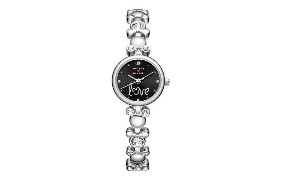 Disney Mickey Series Quartz Movement Metal Strap Watch Women's Watch Black Dial MK 11333B