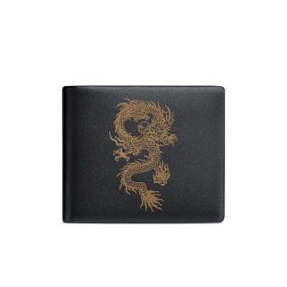 WilliamPOLO Cow Leather Short Wallet Box Multiple Card Slots Wallet Coin Purse Men's Black