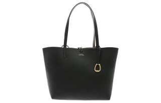 LAUREN RALPH LAUREN Polyurethane Tote Bag, Shoulder Bag Women's Black & Mud