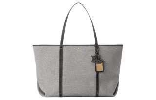 LAUREN RALPH LAUREN Canvas With Leather Tote Bag, Shopping Bag, Handbag, Shoulder Bag Women's Natural & Black