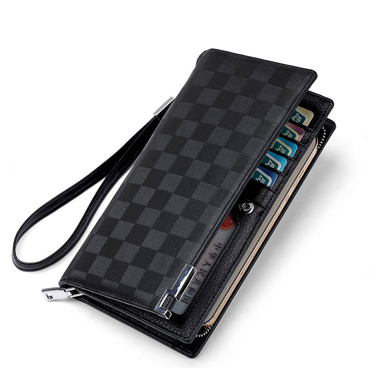 AUGTARLION Cow Leather Wallet, Wallet Men's Black