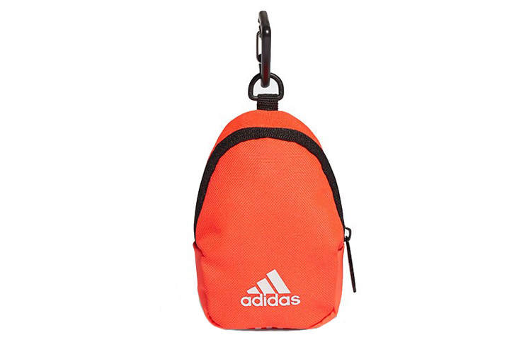 Adidas Adidas Recycled Polyester Charm Bag Card Holder Key Pouch Coin Purse Regular Unisex Orange