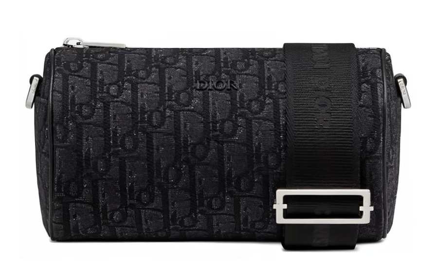 DIOR RollerOBLIQUE Embroidery Messenger Bag, Handbag, Shoulder Bag, Crossbody Bag Men's Black
