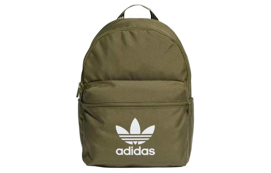 Adidas Originals Recycled Polyester Plain Weave Fabric Backpack Regular Unisex Focus Olive