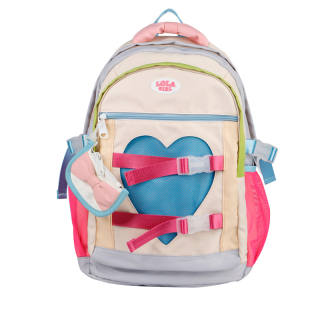 LOLA DESIGN Polyester Backpack Regular Women's Sweetheart Pink \ Sweetheart Yellow