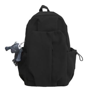 DELIXIONG Nylon Backpack Regular Unisex Black/Red/White/Gray