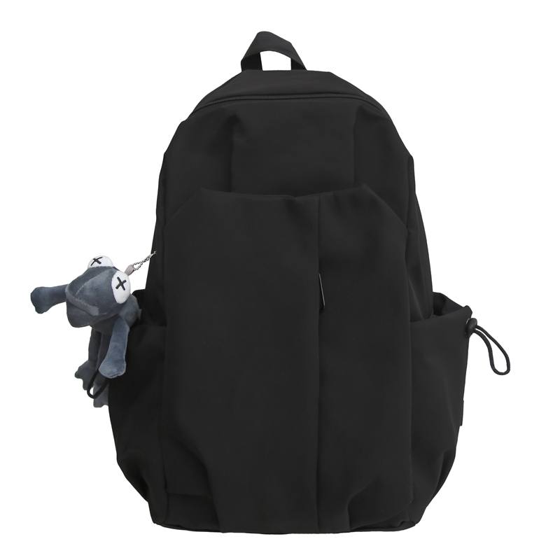 DELIXIONG Nylon Backpack Regular Unisex Black/Red/White/Gray