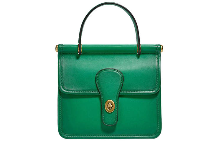 COACH Willis Leather Crossbody Bag, Shoulder Bag, Handbag Small Women's Distressed Green