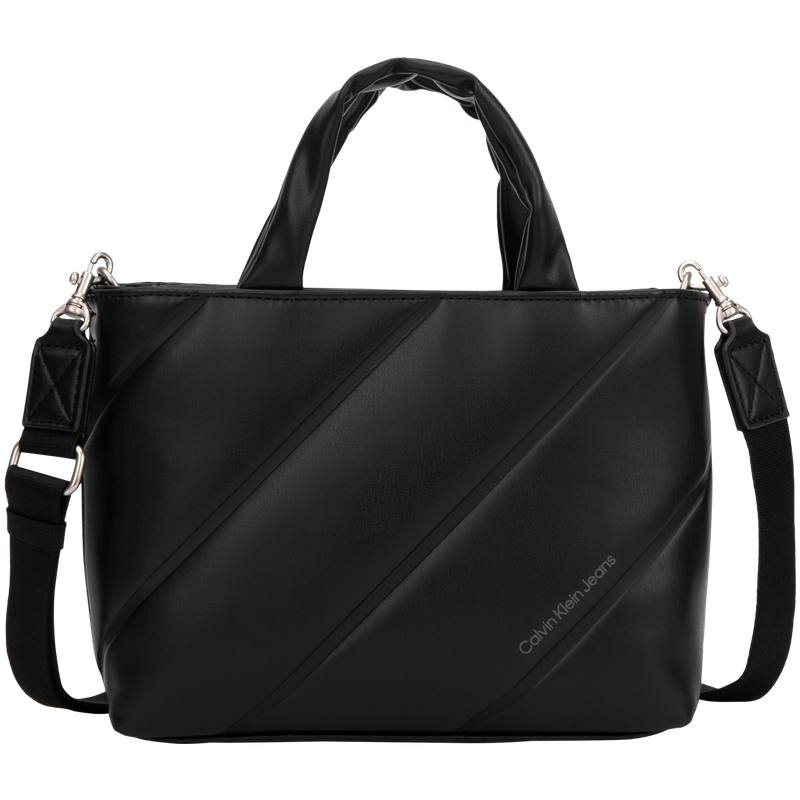 CALVIN KLEIN Synthetic Material Detachable Shoulder Strap, One Shoulder Handbag, Tote Bag Women's Space Black
