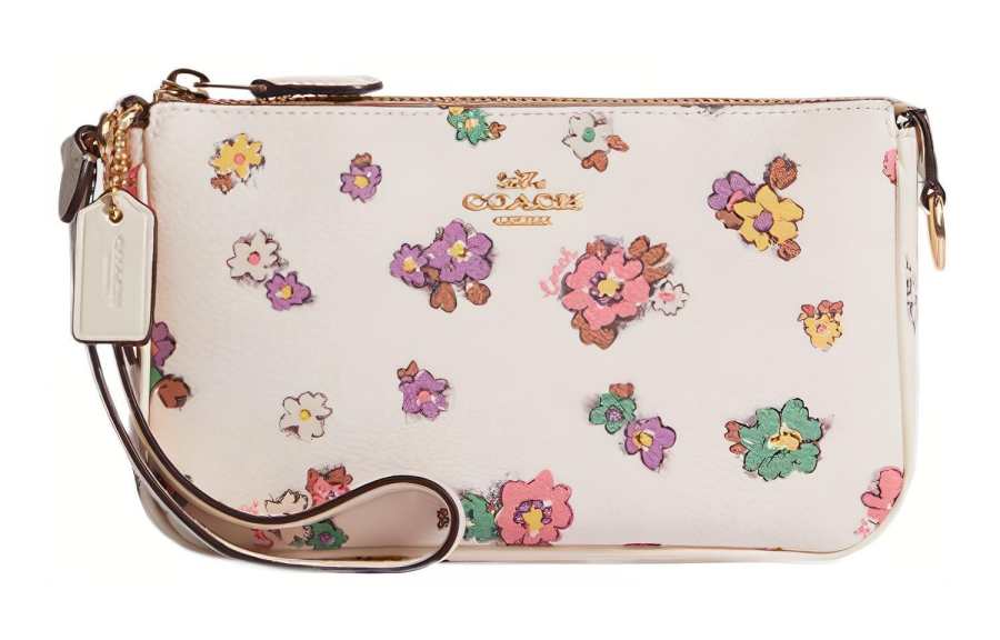COACH Nolita Artificial Leather Pochette Underarm Wrist Bag Clutch Small Women's White