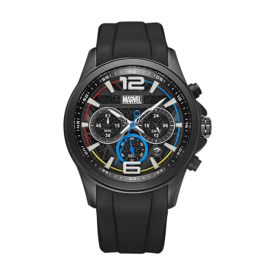 MARVEL Hero Collection Quartz Movement Silicone Strap Watch Men's Watches Black Dial M 9309B