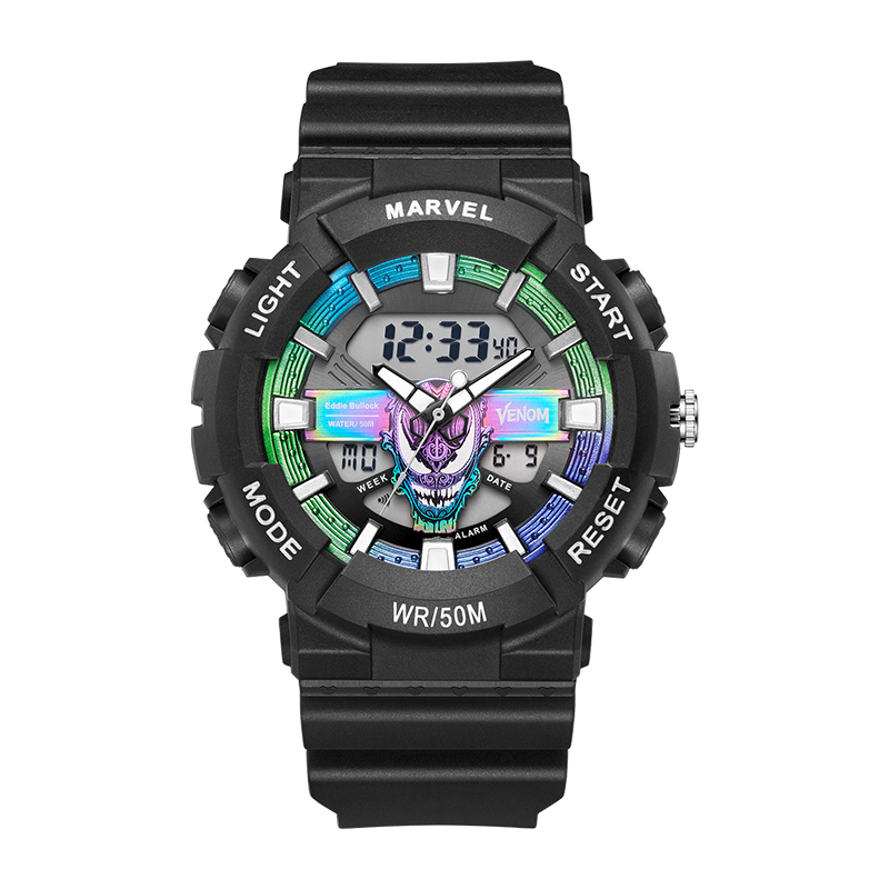 MARVEL MARVEL Energy Collection Electronic Movement TPU Strap Watch Men's Watches Black Dial MV 81126 B