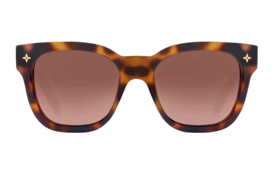 LOUIS VUITTON Plate Frame Square Sunglasses Women's Tortoiseshell