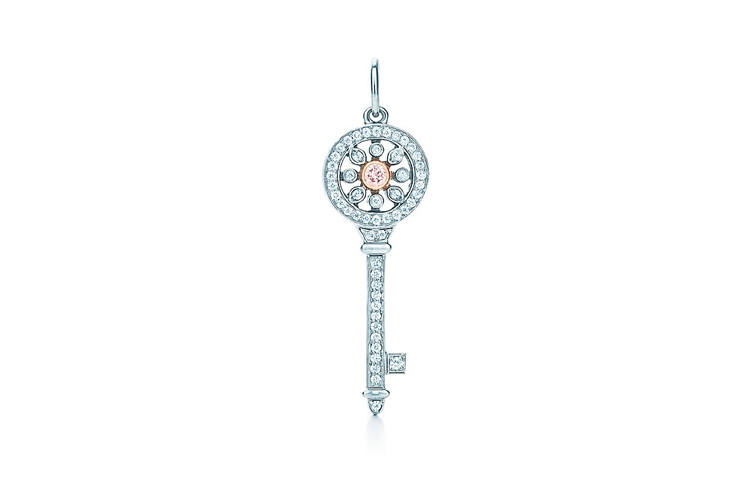 TIFFANY & CO. Platinum 18K Rose Gold, Diamond Charms & Pendants Women's Silver