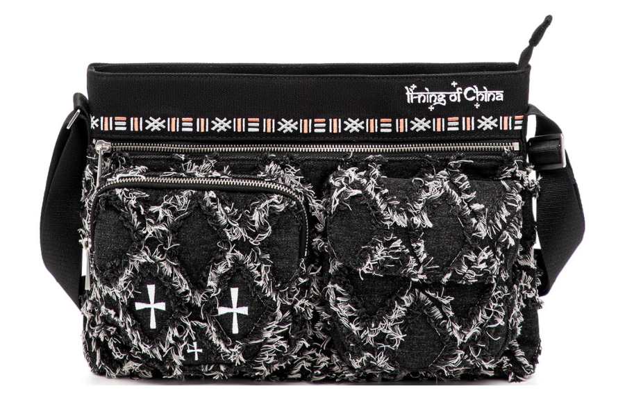 Li-Ning Li Ning Cotton Shoulder Bag, Crossbody Bag Unisex Black