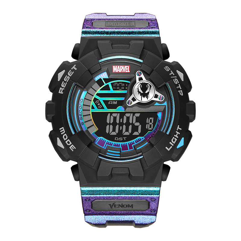MARVEL MARVEL Energy Collection Electronic Movement Rubber Strap Watch Men's Watches Black Dial M 5017BLL